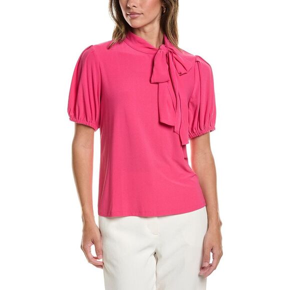 CeCe Tops - Cece Womens  Tie Neck Bow Knit Top, Pink